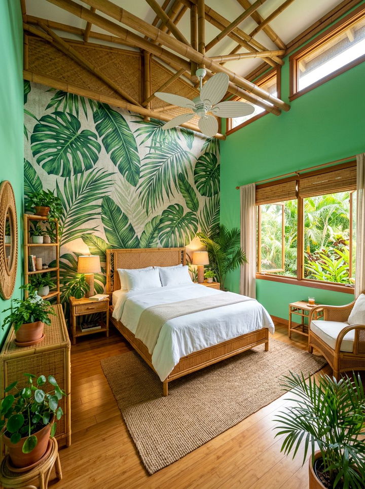 Tropical green bedroom - 30 contemporary green bedroom ideas