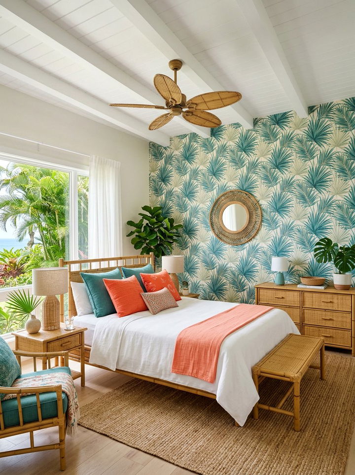 Tropical teal and coral orange bedroom - 30 teal and orange bedroom color combo
