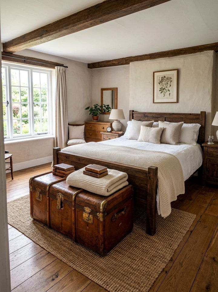 Trunk At Bed Foot - 30 bedroom secret storage ideas