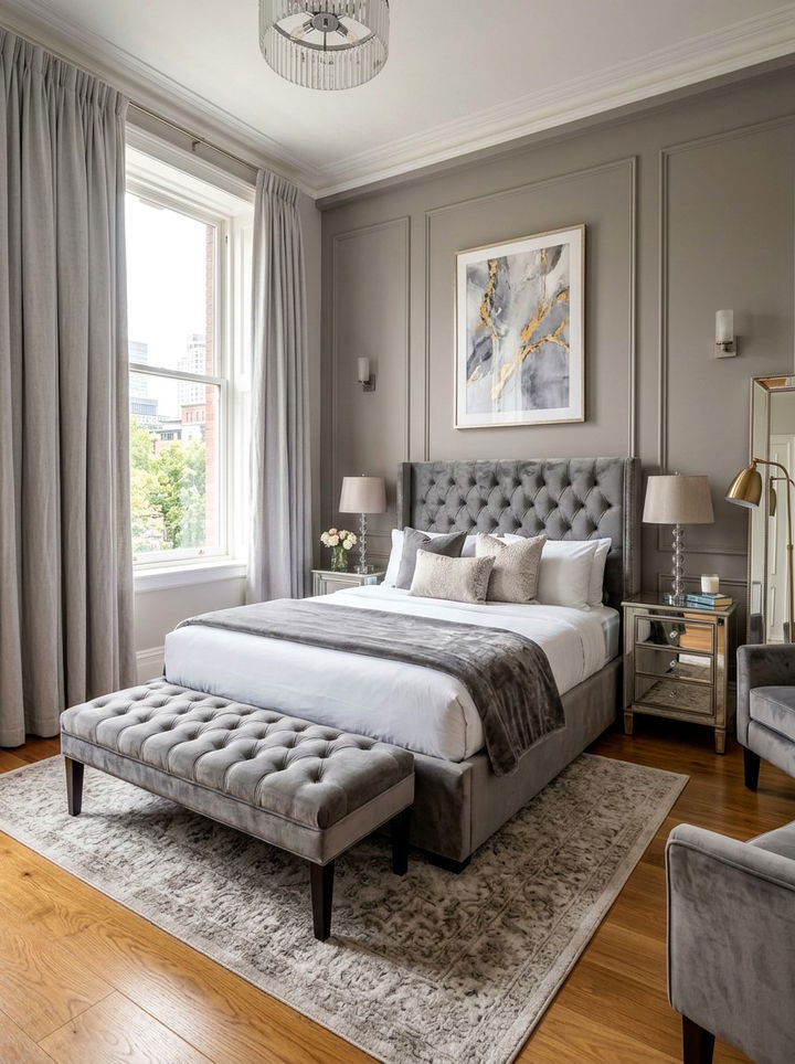 Tufted Bench - 30 romantic bedroom ideas