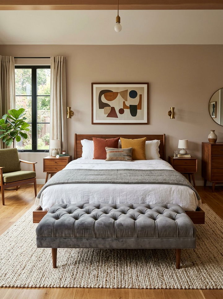 Tufted Bench - 30 soft texture bedroom ideas