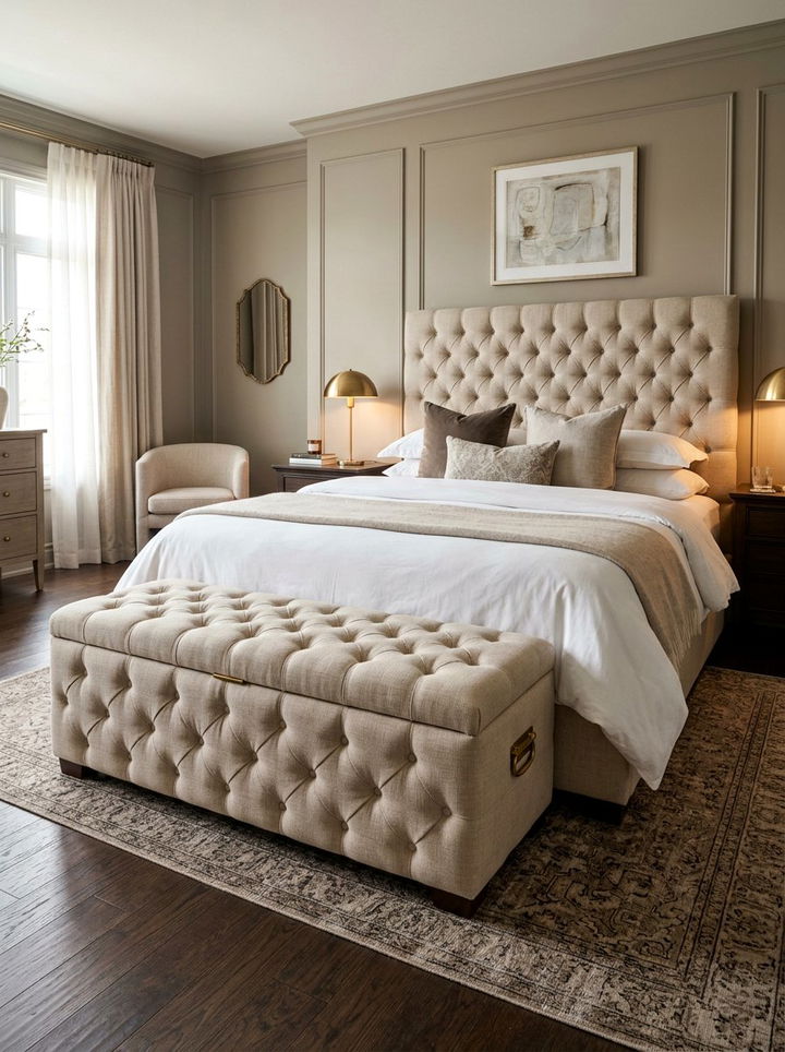 Tufted Fabric Storage Box - 30 bedroom storage chests