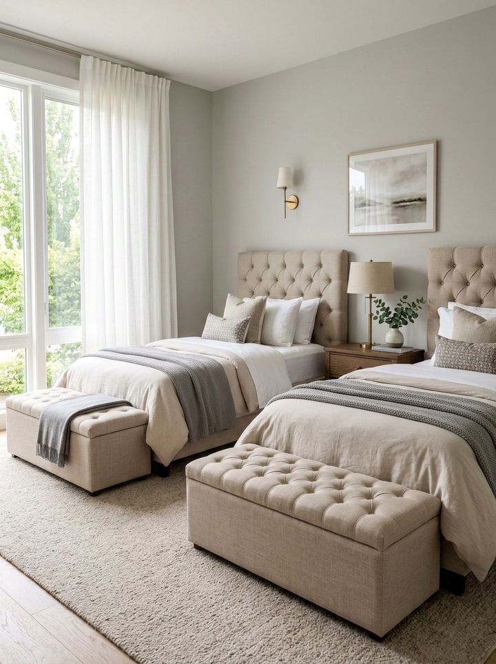 Tufted Fabric Twin Bedroom Set - 30 twin bedroom sets