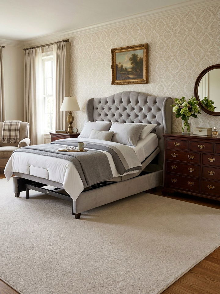 Tufted Headboard Adjustable Bed - 30 bedroom adjustable beds