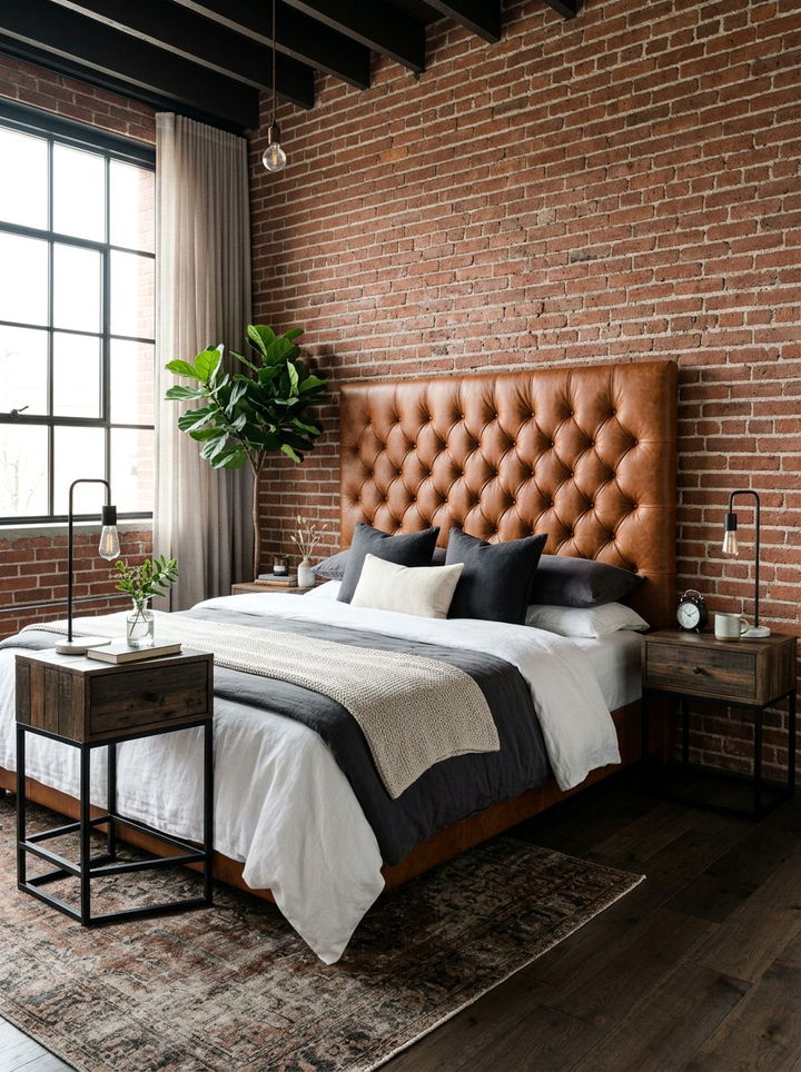 Tufted Leather Headboard - 30 bedroom headboards