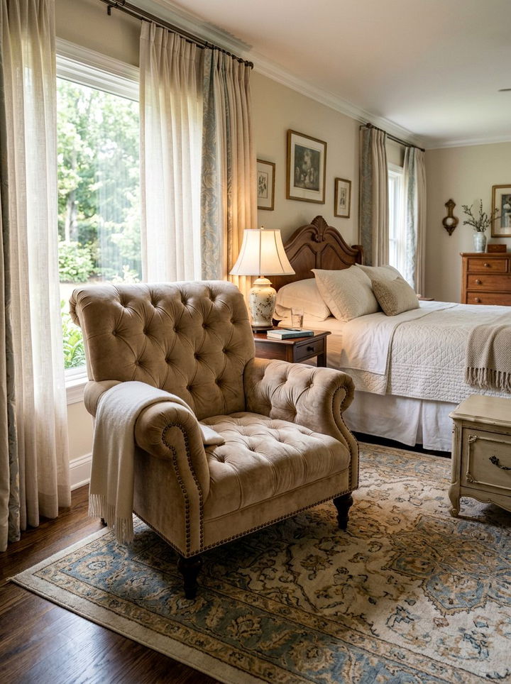 Tufted Oversized Chair - 30 bedroom lounge chairs