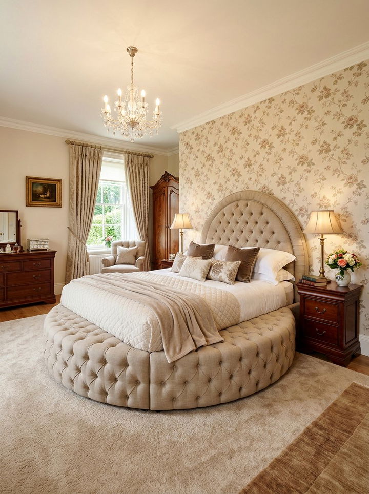 Tufted Round Bed - 30 bedroom round beds