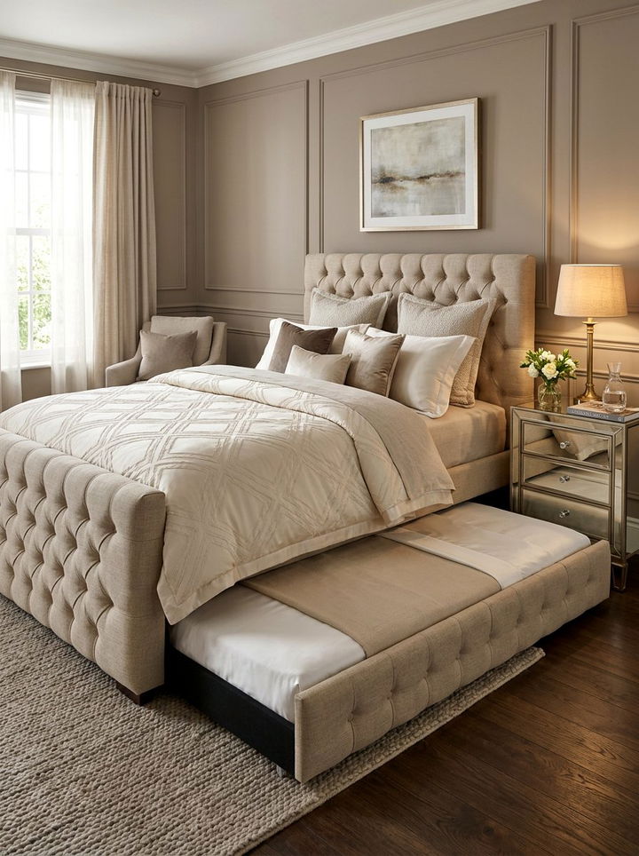 Tufted Trundle Bed - 30 bedroom trundle beds