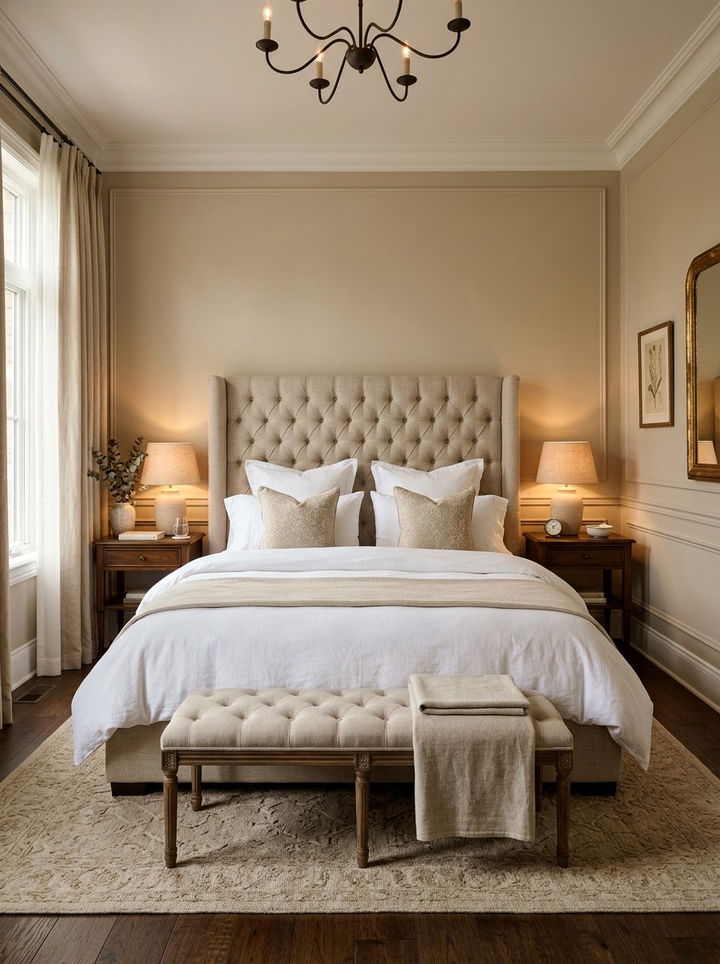 Tufted headboard bedroom - 30 French country bedroom ideas