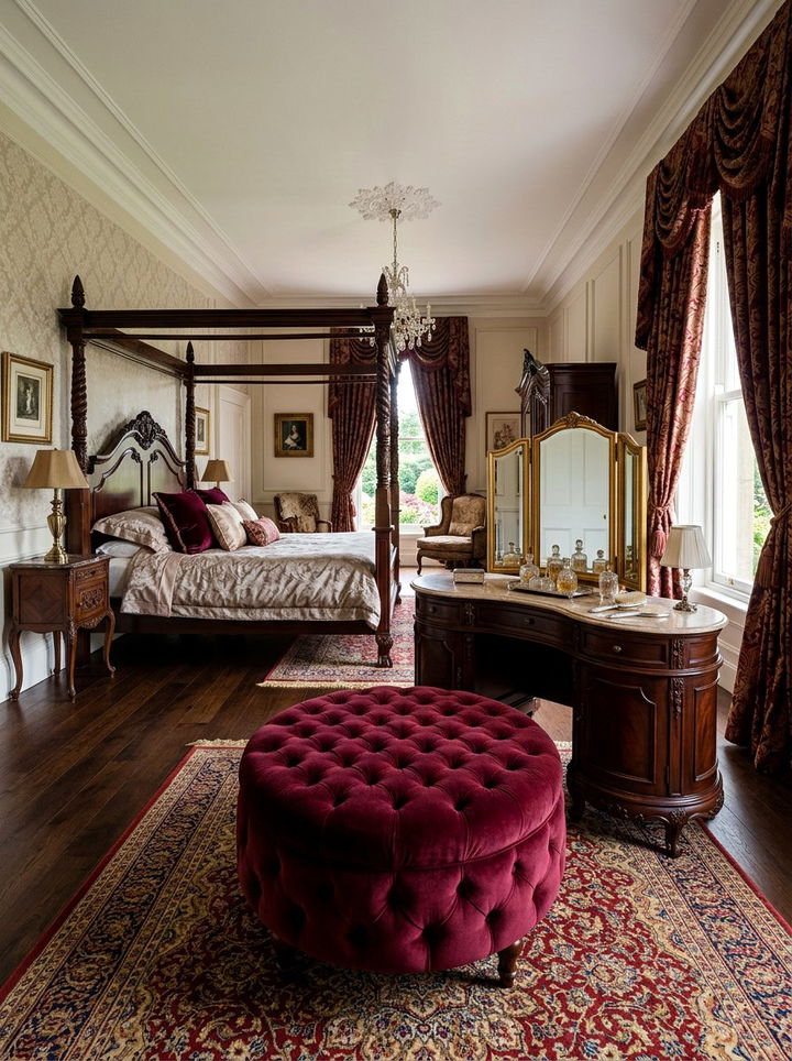 Tufted velvet pouf - 30 bedroom poufs