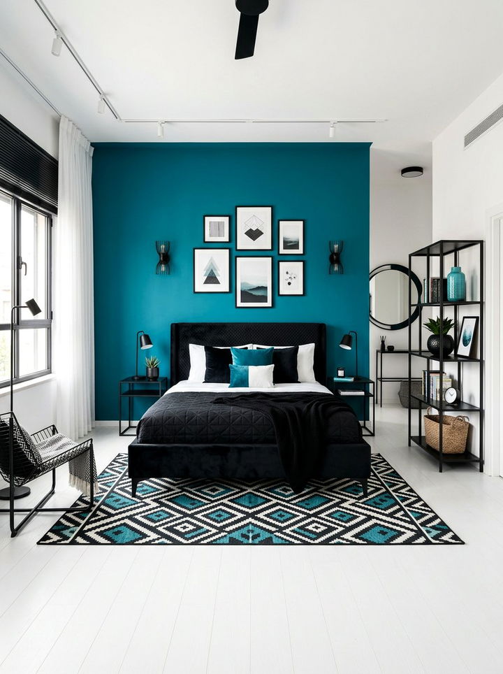 Turquoise And Black Bedroom - 30 turquoise bedroom ideas