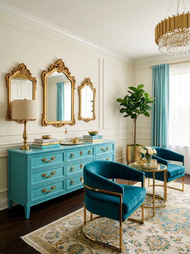 Turquoise And Gold Decor - 30 turquoise bedroom ideas