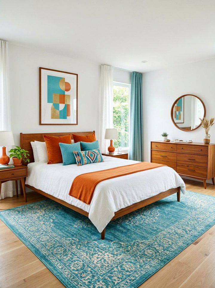 Turquoise And Pumpkin Bedroom - 30 orange and blue bedroom color combo