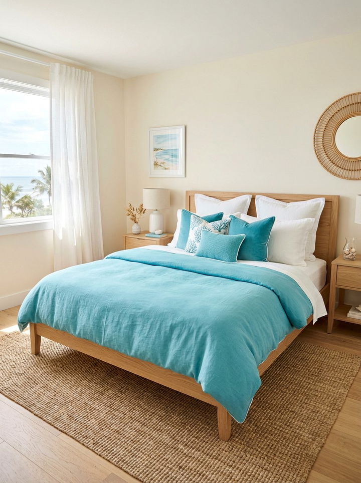 Turquoise And White Bedding - 30 turquoise bedroom ideas