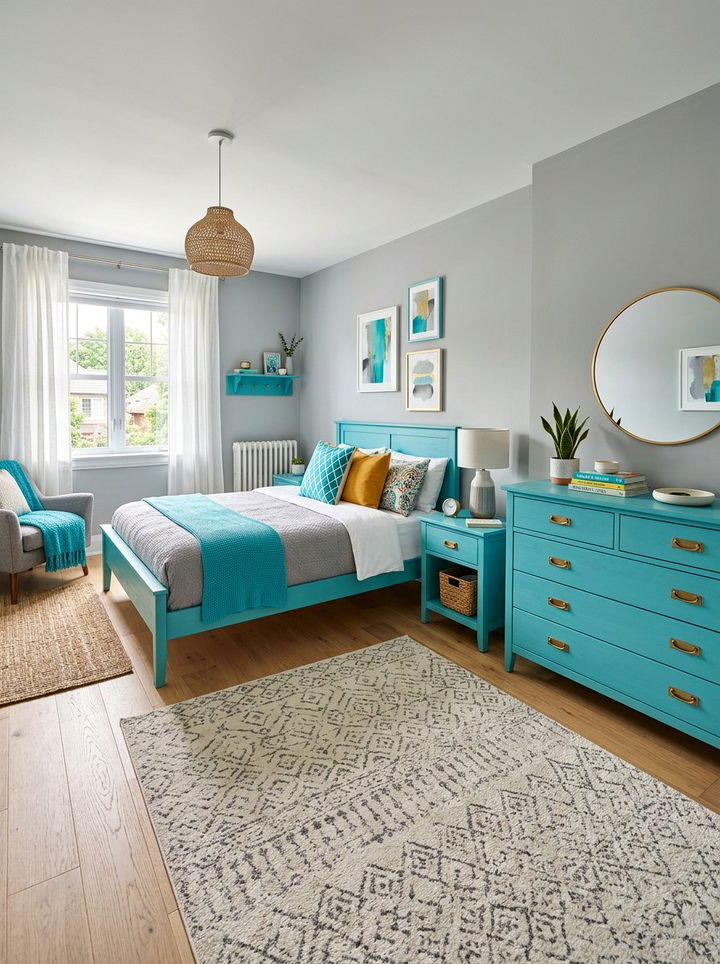 Turquoise Bedroom Furniture - 30 contemporary blue bedroom ideas