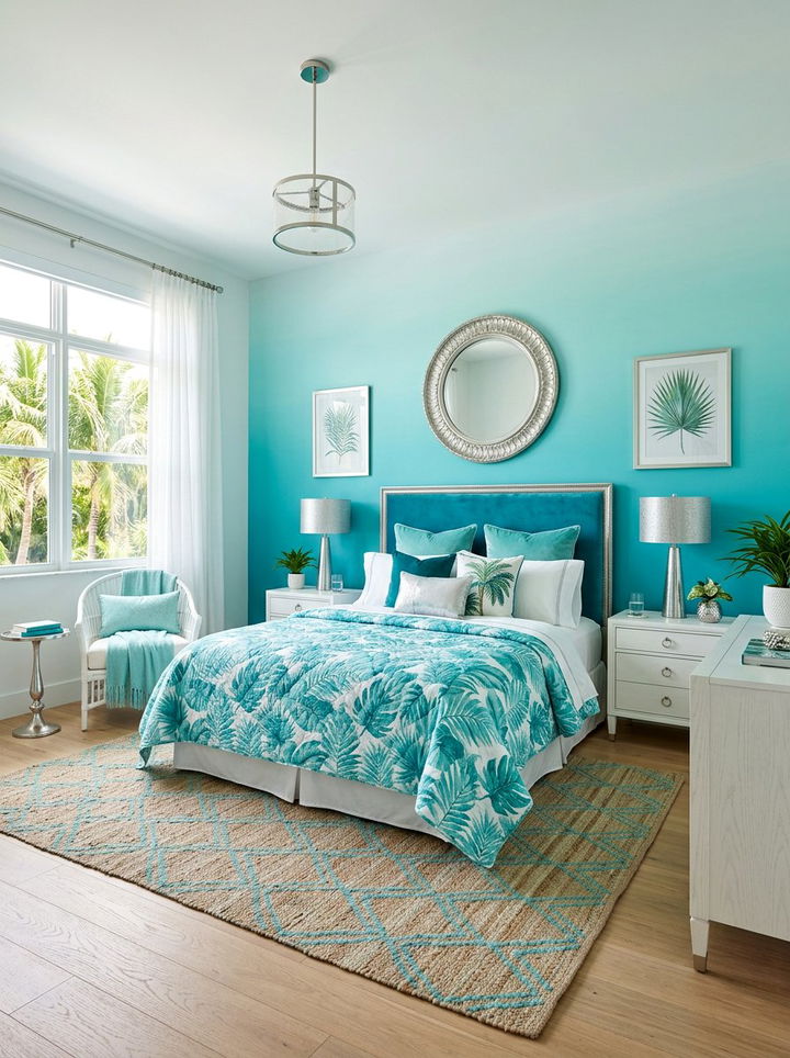 Turquoise Ombre Bedroom - 30 ombre bedroom ideas