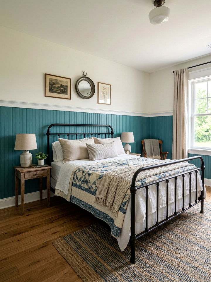 Turquoise Wainscoting - 30 turquoise bedroom ideas