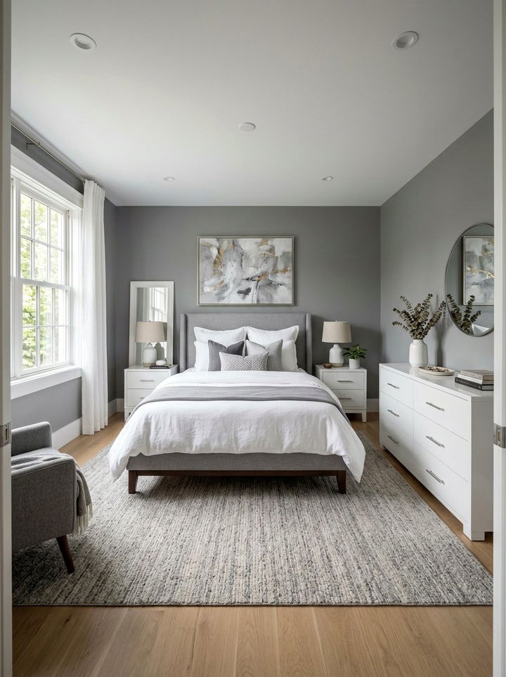 Two Tone Gray And White Bedroom - 30 gray bedroom furniture ideas