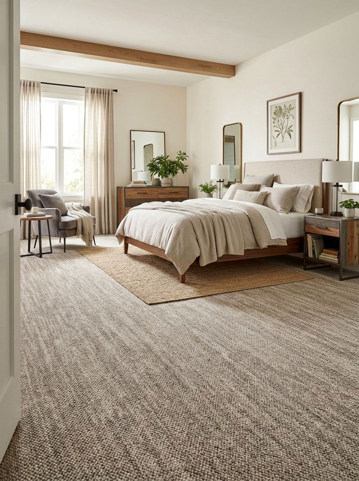 Two tone bedroom carpet - 30 bedroom carpet ideas