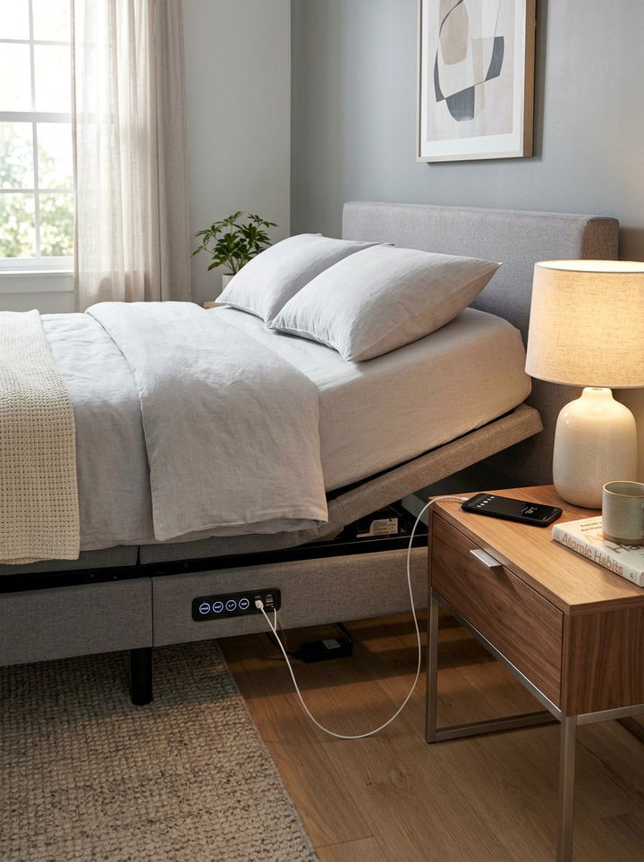 USB Port Adjustable Bed Base - 30 bedroom adjustable beds