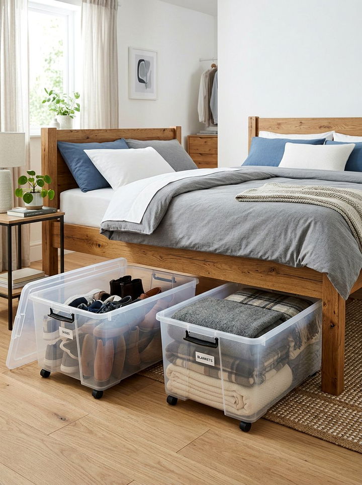 Under Bed Rolling Storage - 30 bedroom transforming furniture ideas