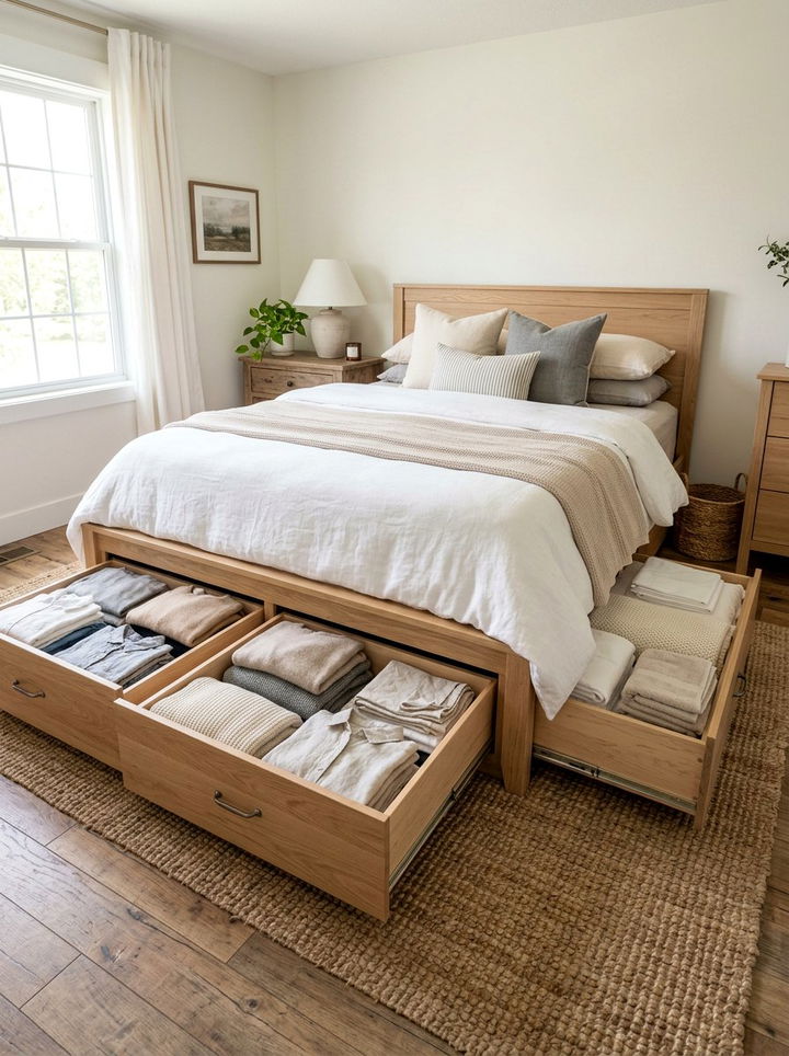 Under Bed Storage - 30 tiny bedroom ideas