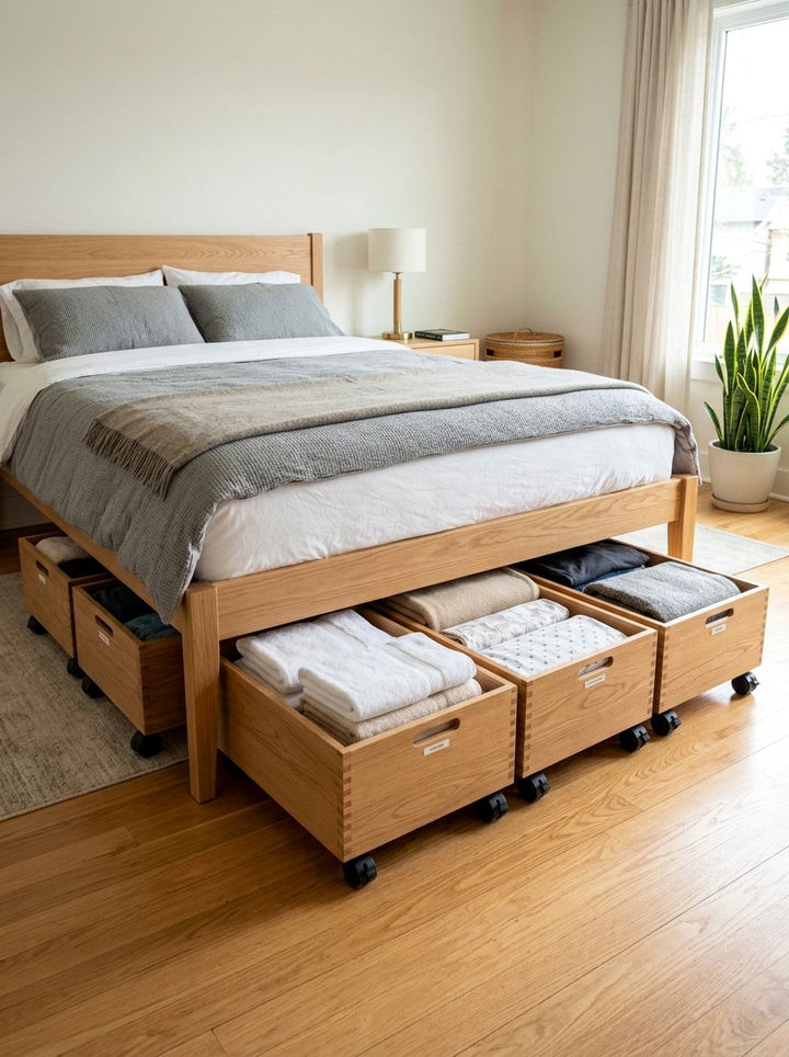 Under Bed Storage - 30 DIY bedroom ideas