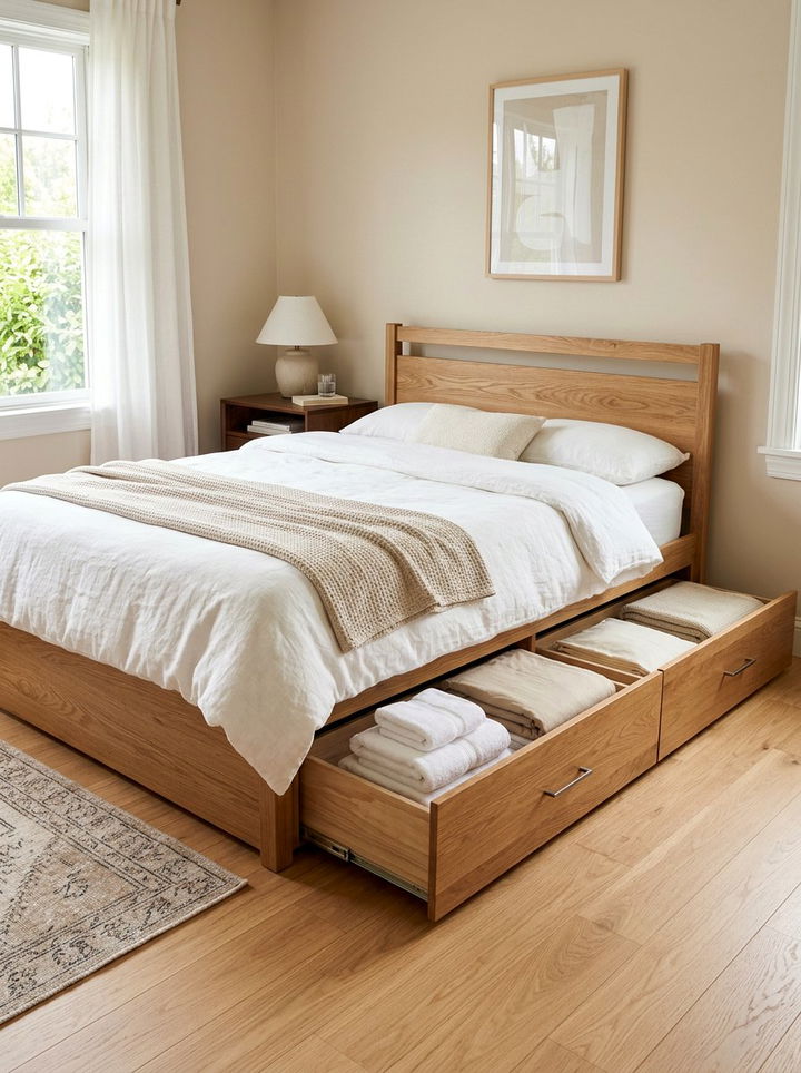 Under Bed Storage Drawer - 30 bedroom space saving ideas