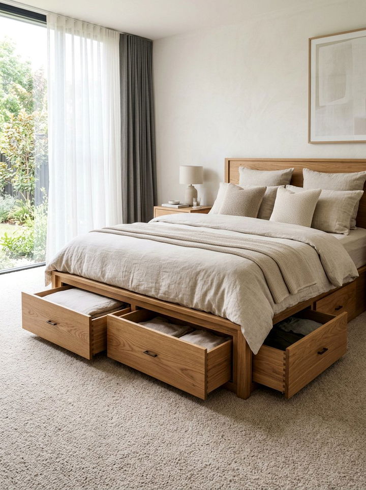 Under Bed Storage Drawers - 30 small bedroom space storage ideas