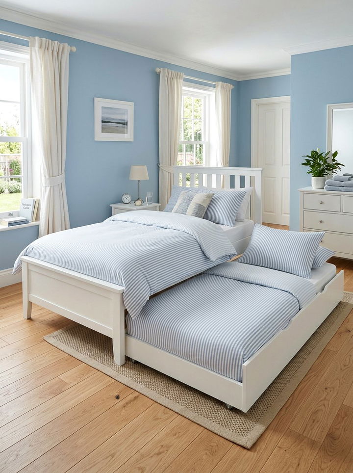 Under Bed Trundle For Guests - 30 boy and girl shared bedroom ideas