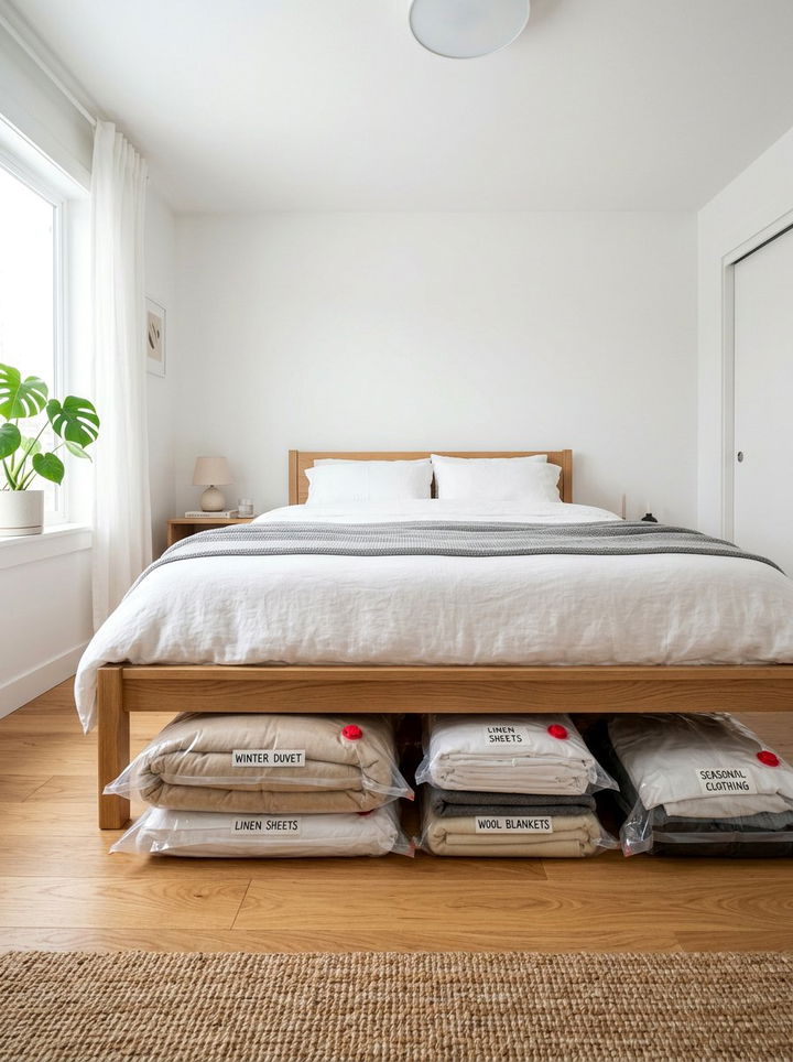 Under Bed Vacuum Sealed Bags - 30 bedroom under bed storage ideas