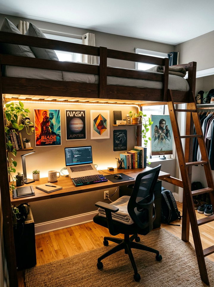 Under Loft Bed Desk - 30 bedroom writing desks