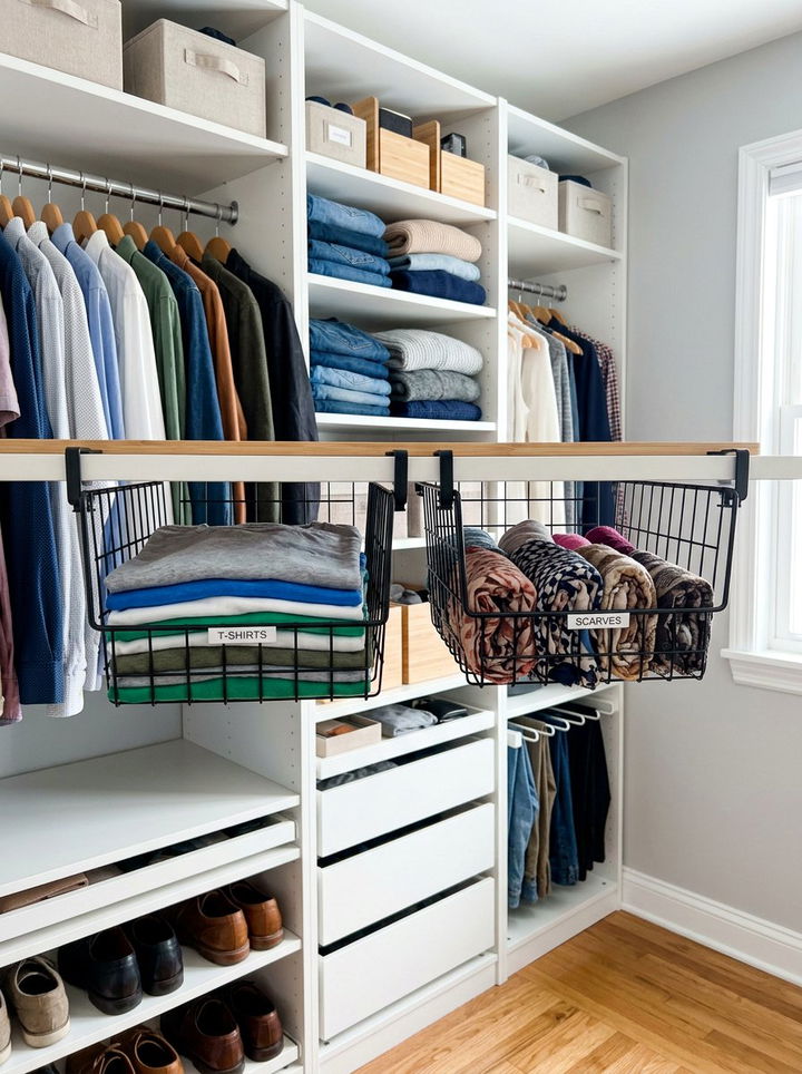 Under Shelf Baskets - 30 bedroom clever storage ideas