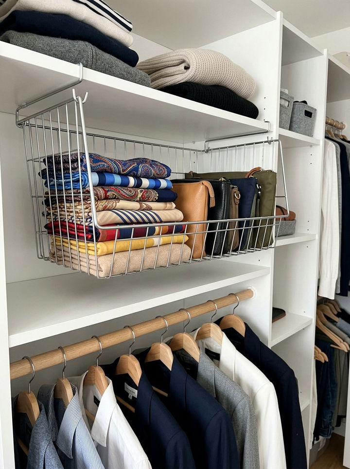 Under Shelf Wire Rack - 30 bedroom closet organization