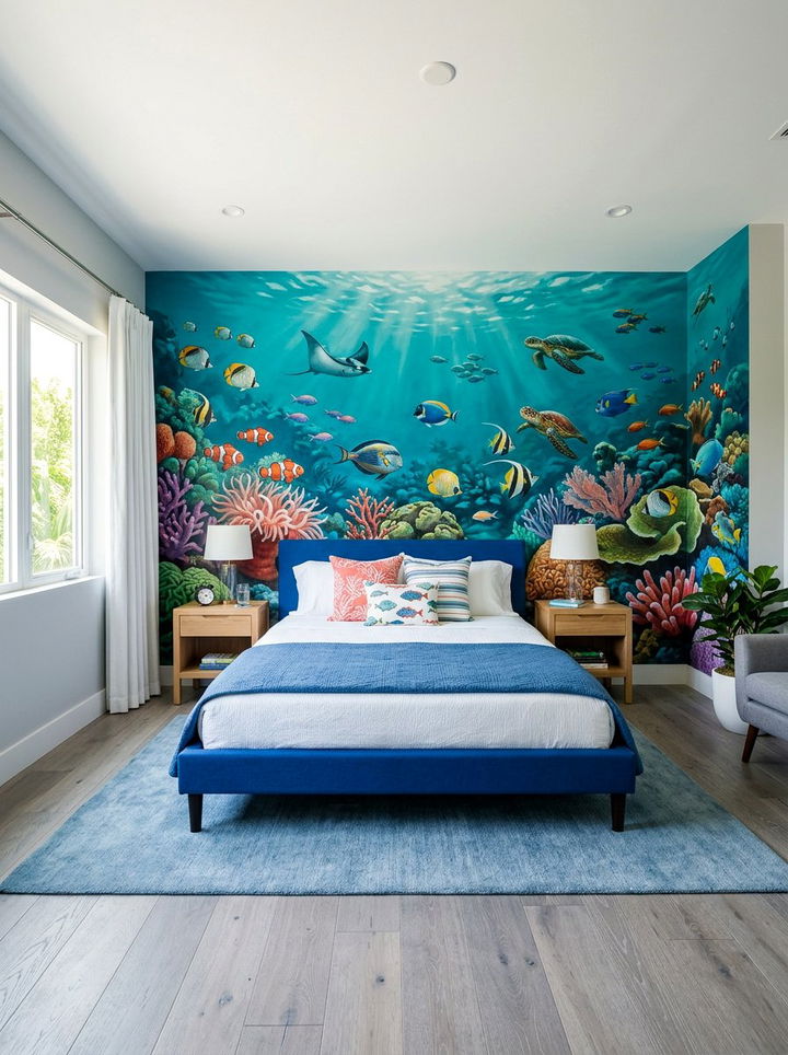 Under The Sea Mural - 30 mermaid bedroom ideas
