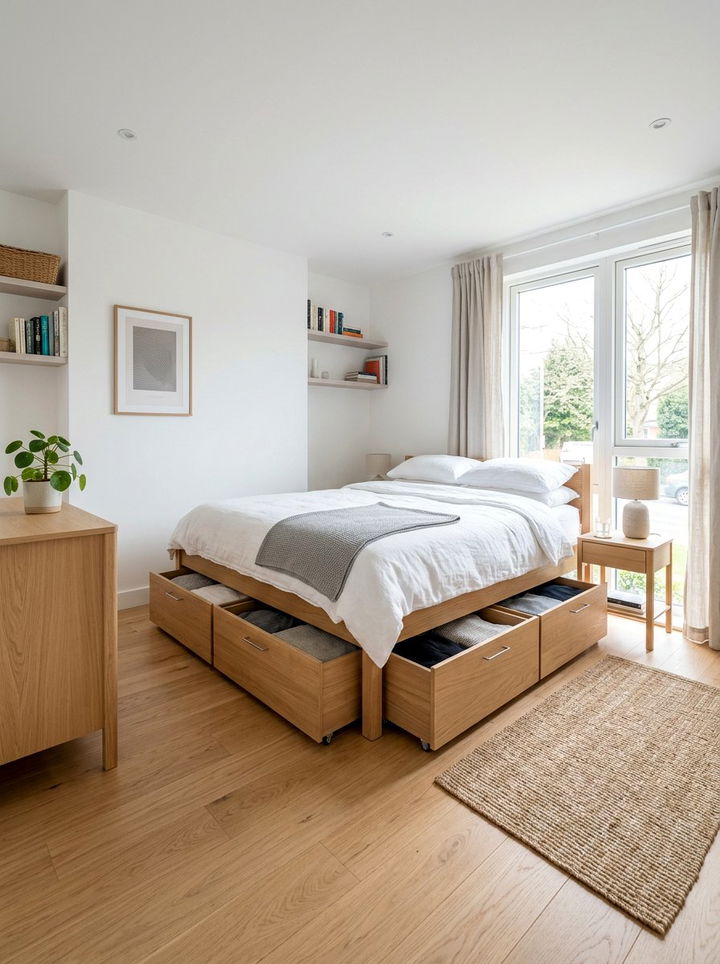 Under bed storage - 30 cheap bedroom ideas