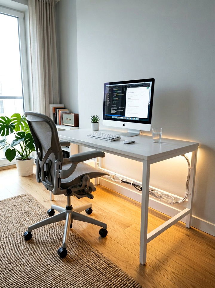 Under desk led lighting - 30 bedroom led strip lights ideas