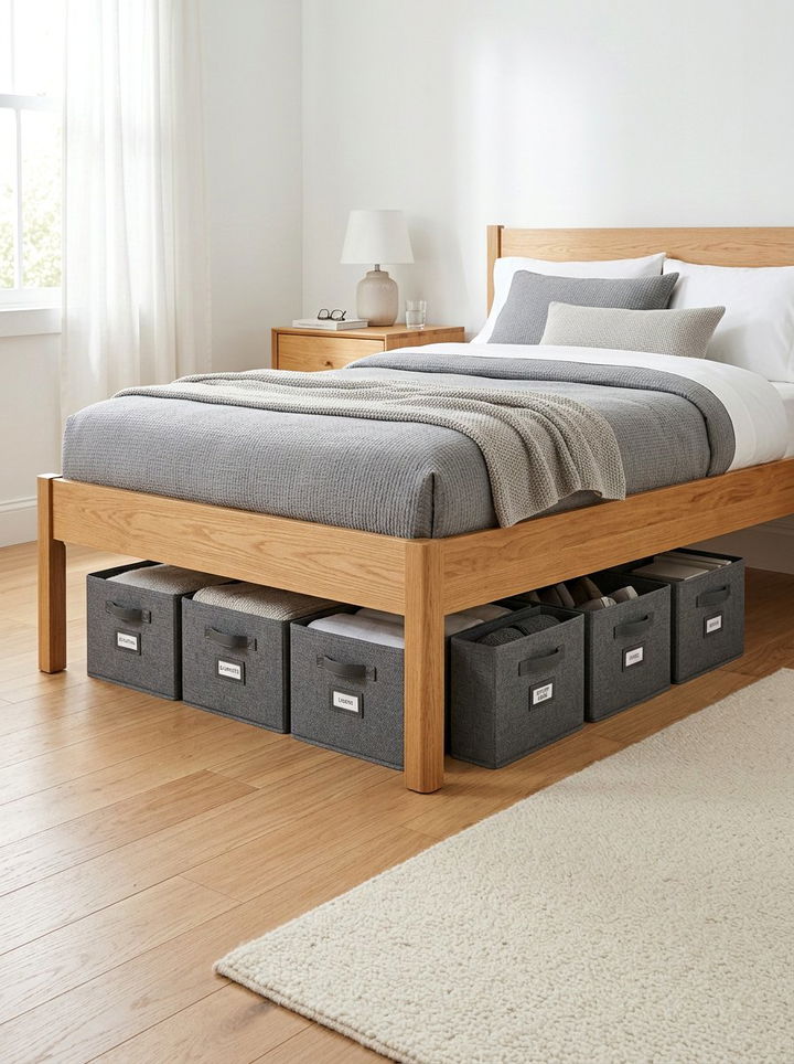 Underbed Bedroom Storage - 30 inexpensive bedroom ideas