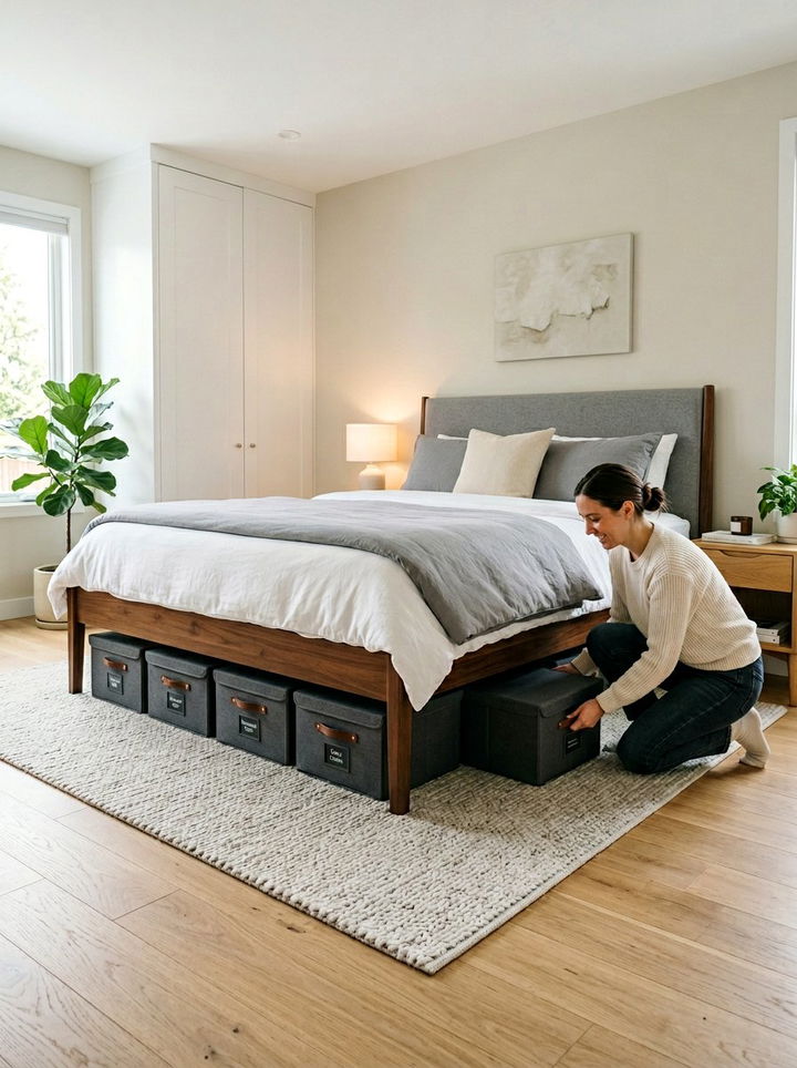 Underbed Storage Bin - 30 insomnia bedroom ideas