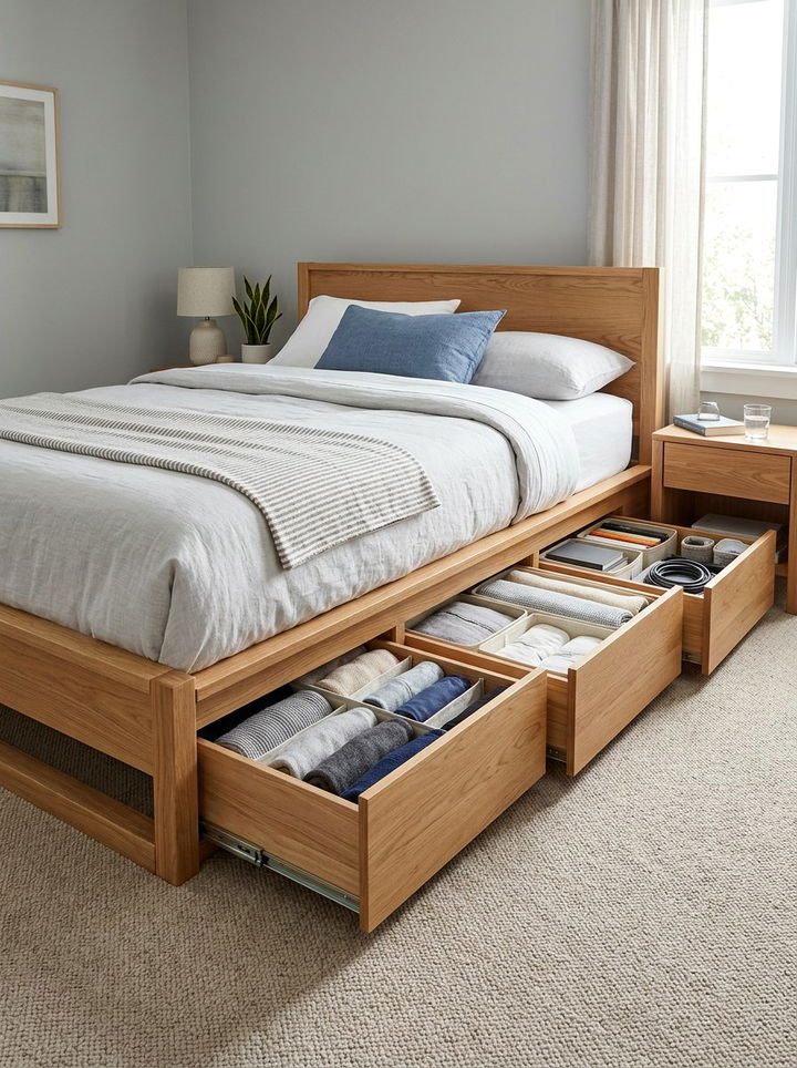 Underbed Storage Drawer - 30 bedroom enhancement ideas