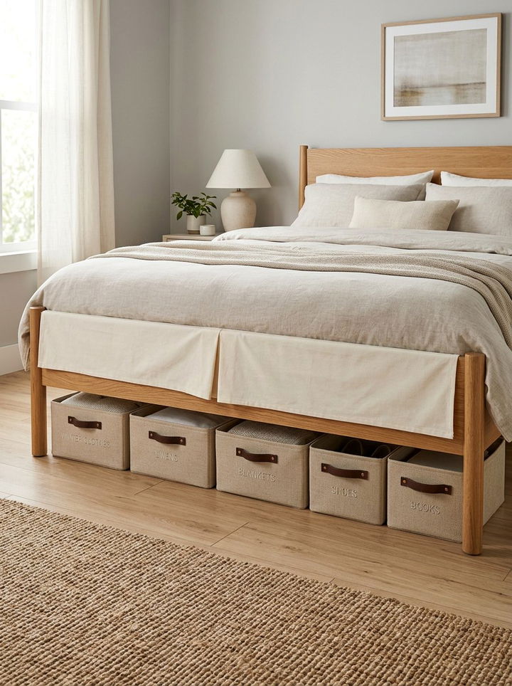 Underbed storage bin - 30 budget bedroom ideas