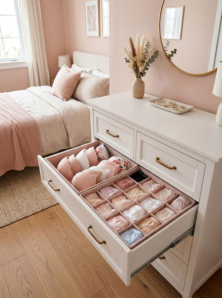 Underwear And Bra Organizer - 30 bedroom drawer organization ideas
