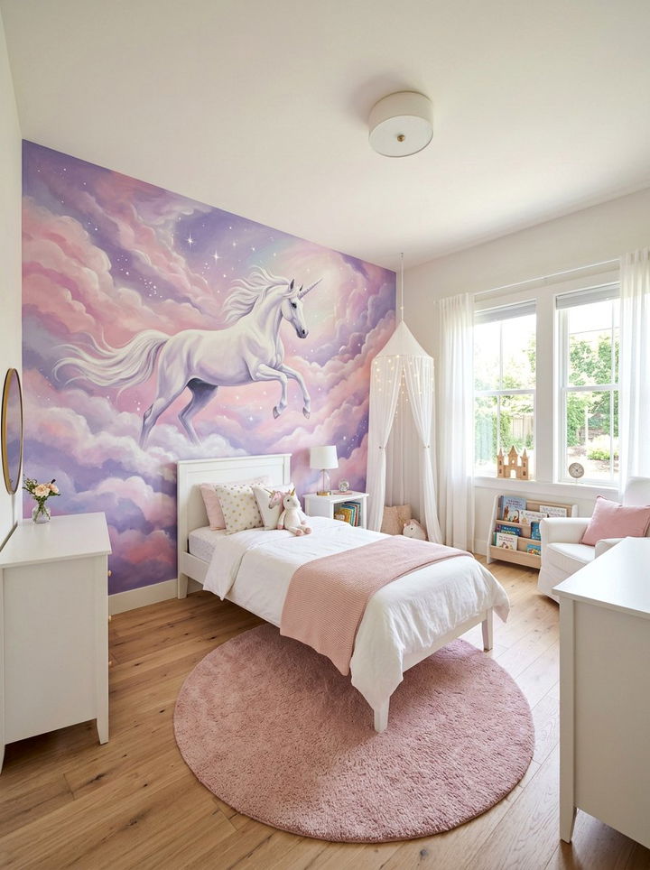 Unicorn Wall Mural - 30 unicorn bedroom ideas