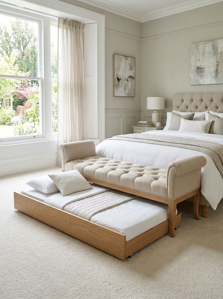 Upholstered Bench With Trundle - 30 bedroom sofa bed ideas