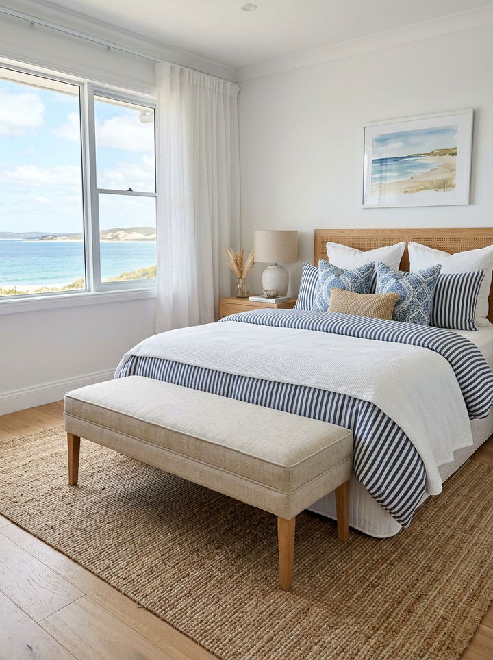 Upholstered Bench - 30 plush bedroom ideas