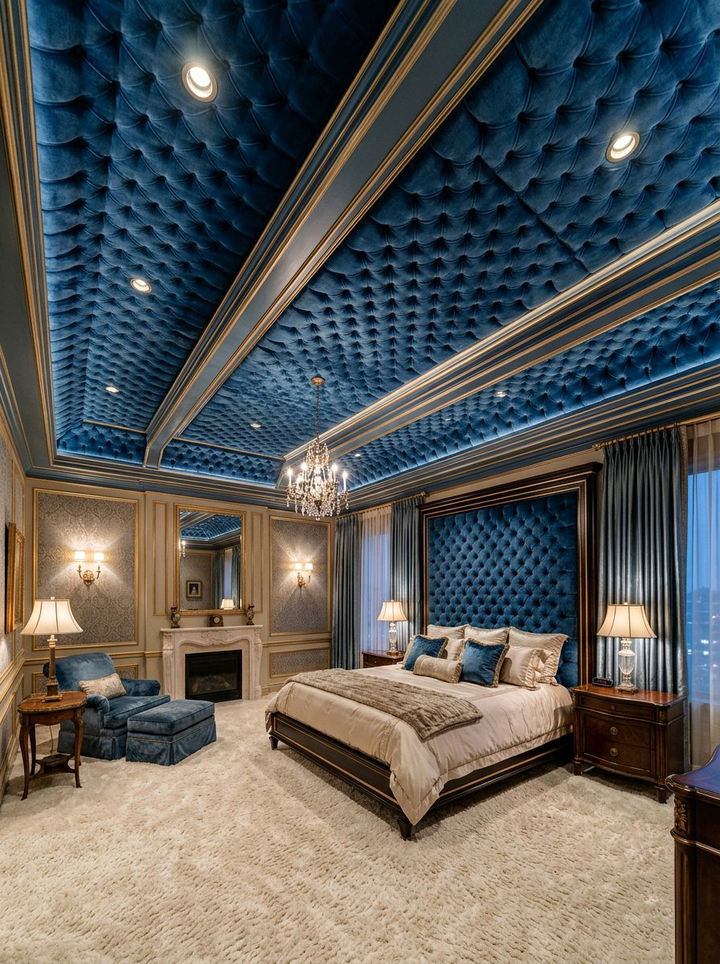 Upholstered Ceiling - 30 bedroom ceiling designs