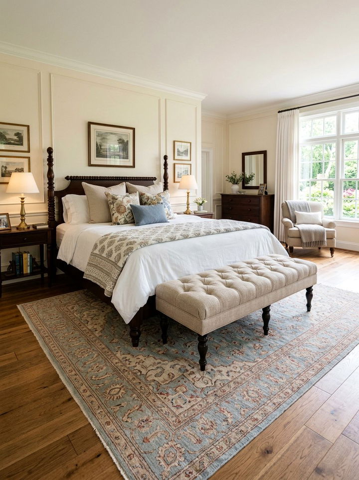 Upholstered End Bench - 30 traditional bedroom ideas