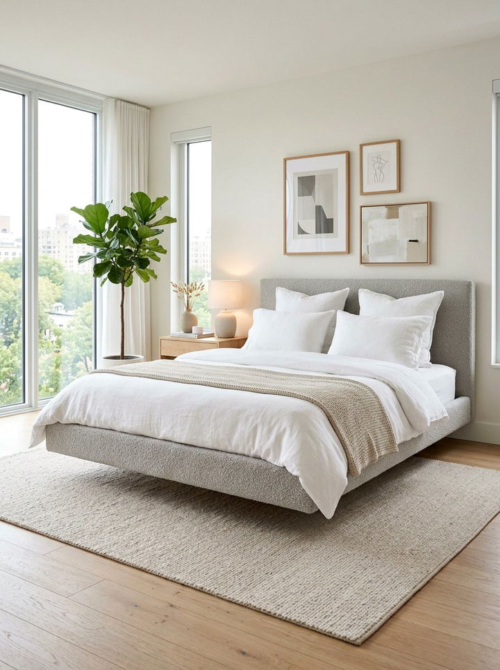 Upholstered Floating Bed - 30 bedroom floating bed ideas