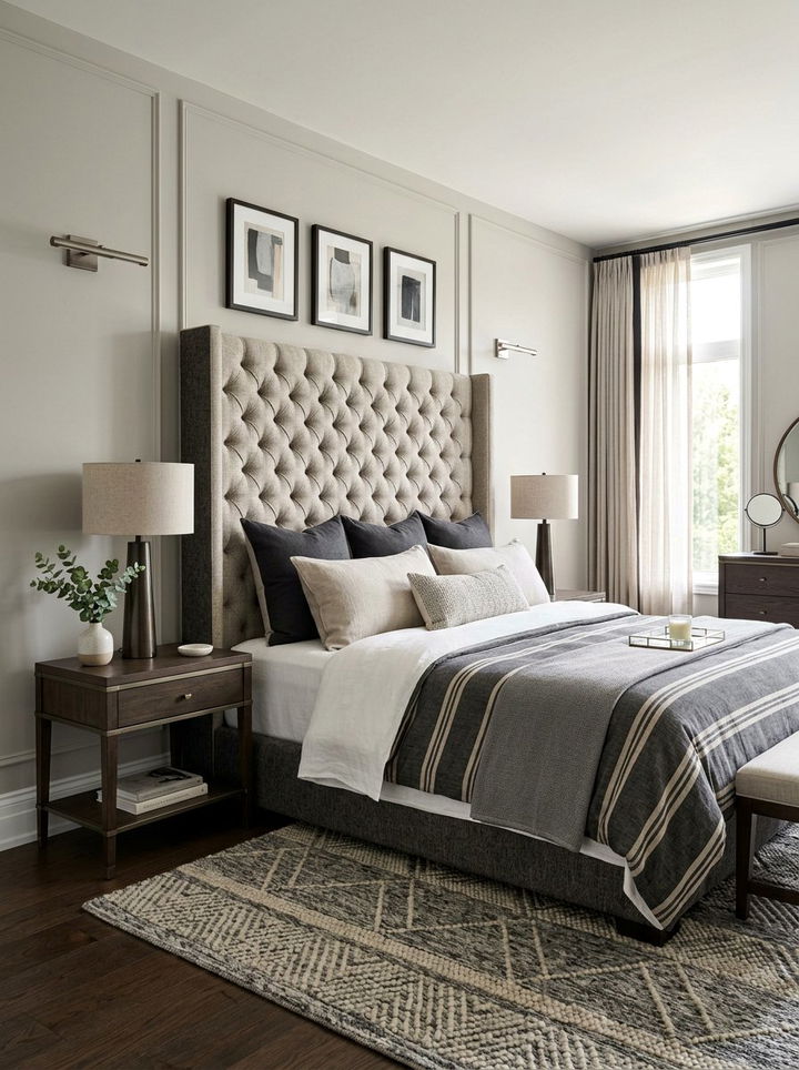 Upholstered Headboard Transitional Bedroom - 30 transitional bedroom ideas