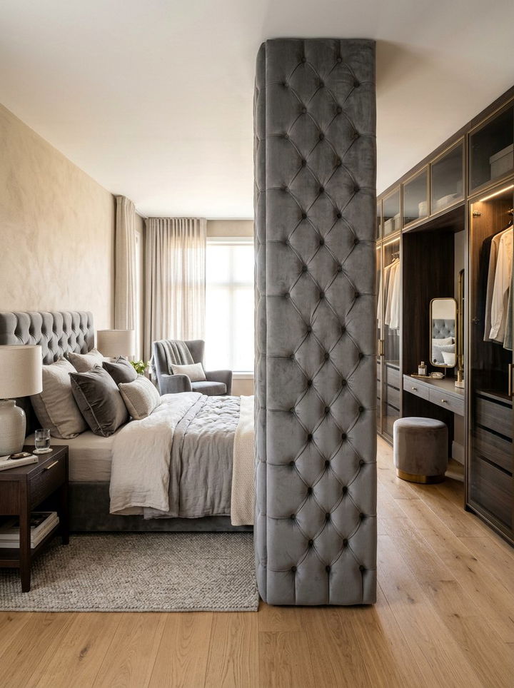 Upholstered Privacy Panel - 30 bedroom closet dividers